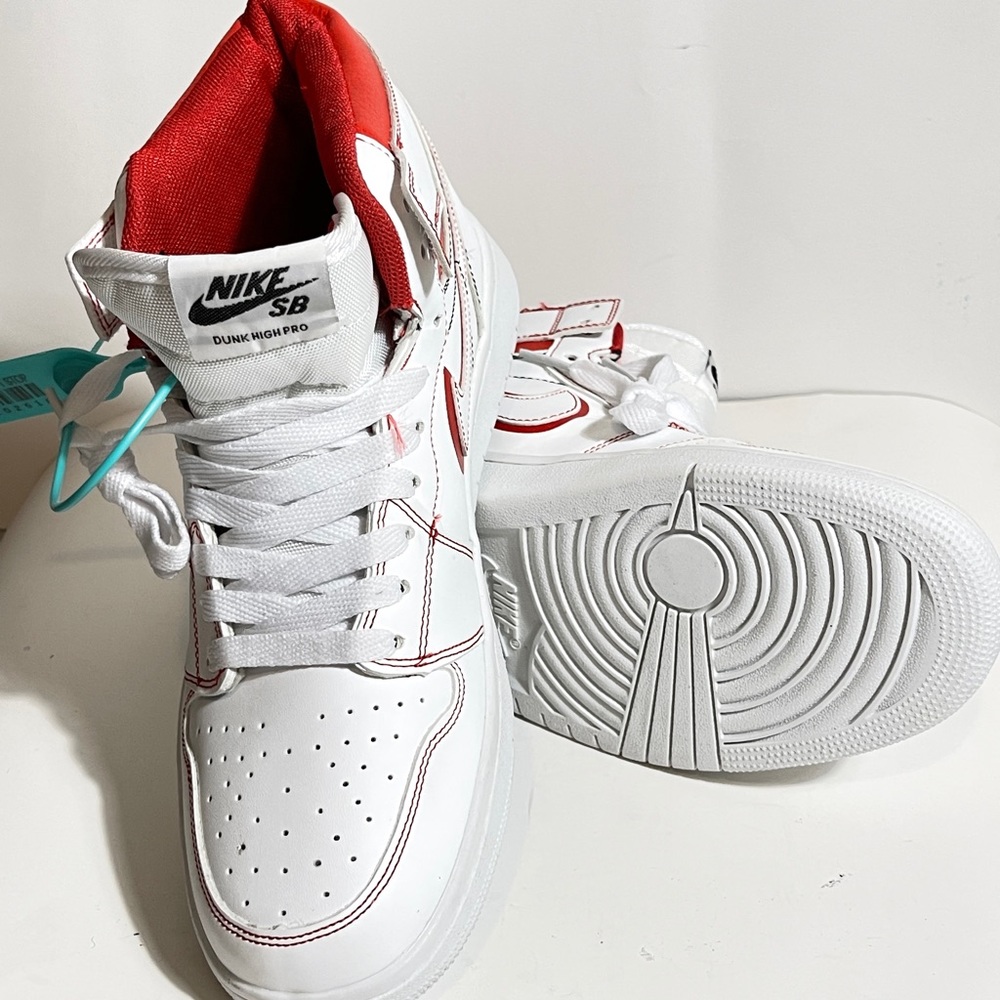 Nike Air Jordan 1 Mid Dunk High Pro Red/White Mens Sz 7.5
